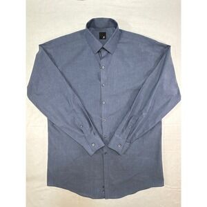 JF J.Ferrar Mens Modern Fit Blue Long Sleeve Button Down Dress Shirt 16-16.5 L